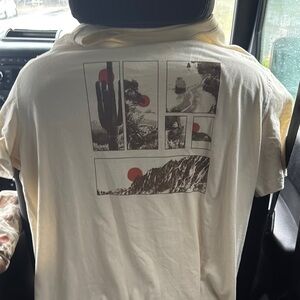 Cream Short Sleeve Tee with Graphic Design